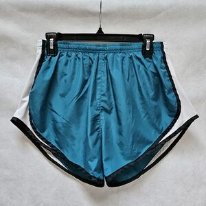 Flex'n Dark Turquoise Black White 100% Polyester Athletic Running Shorts Sz L
